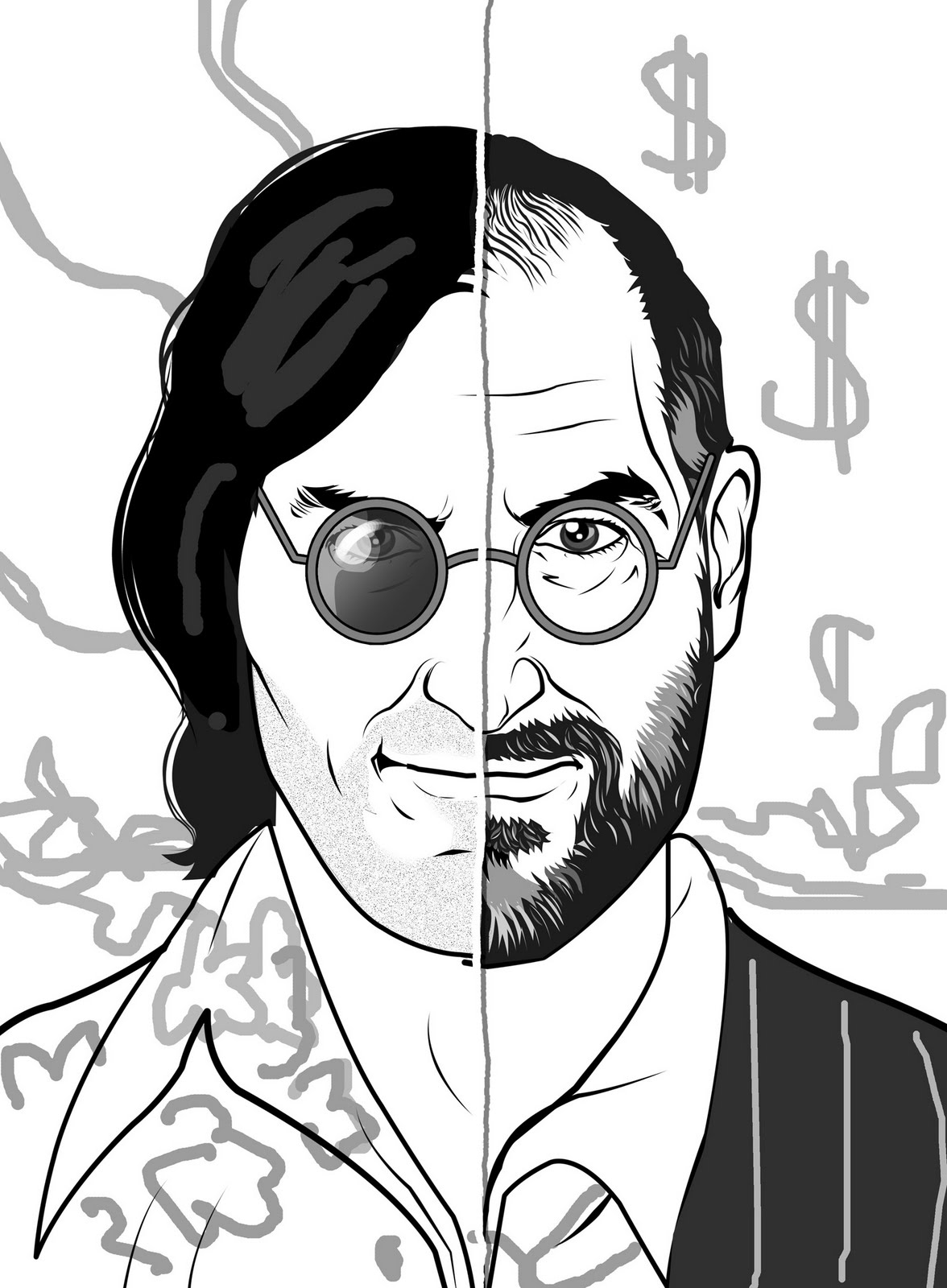 a depiction of Steve Jobs;