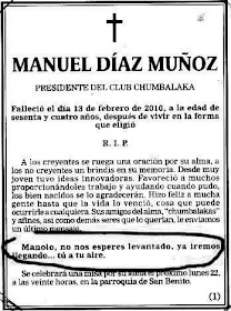 Manuel Díaz Muñoz,presidente club Chumbalaka