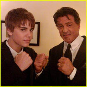 Justin Bieber et Sylvester Stallone Just peoples