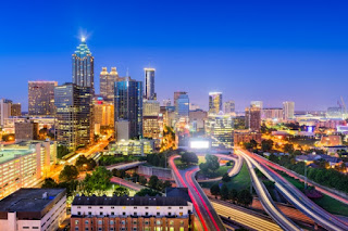 Researchers looked at 11 metro areas — including Atlanta, Georgia, pictured — to examine how much local emissions-reductions programs can help combat climate change. They found that there is likely to be greater impact in the area of residential energy rather than transportation, especially given local hurdles against more compact development. (Credit: MIT News) Click to Enlarge.