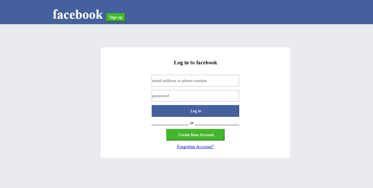 How To Create The Web Design Of Facebook Login Page