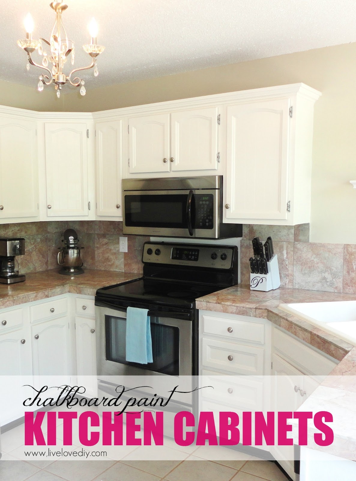 LiveLoveDIY The Chalkboard Paint Kitchen Cabinet Makeover