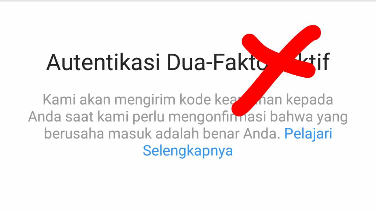 Cara menonaktifkan autentikasi dua-faktor instagram