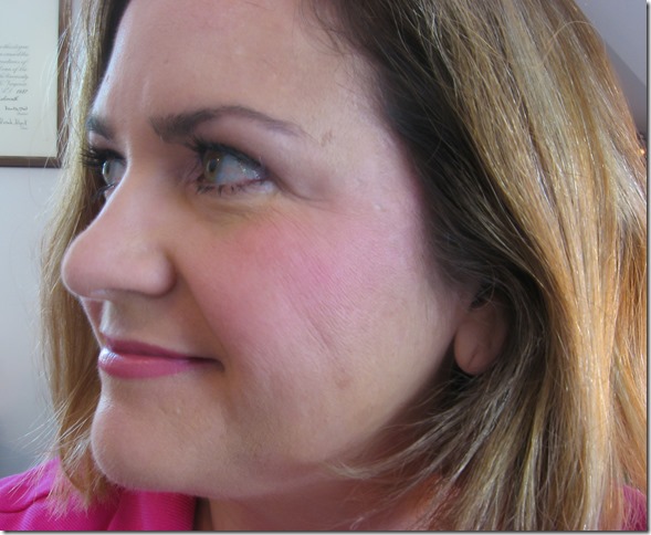 The Balm Lace Instain Blush on face