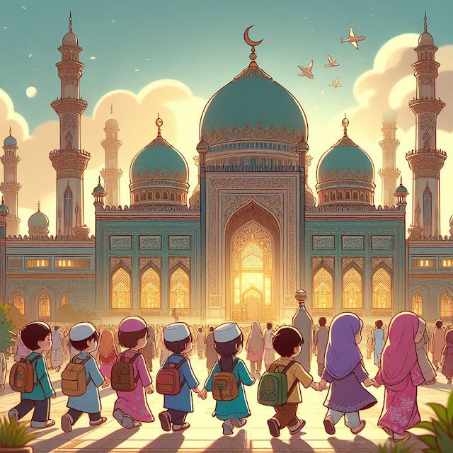 momen salat tarawih di masjid