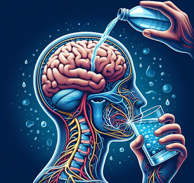 image illustration that communicates the importance of adequate water intake for the brain and spinal cord.