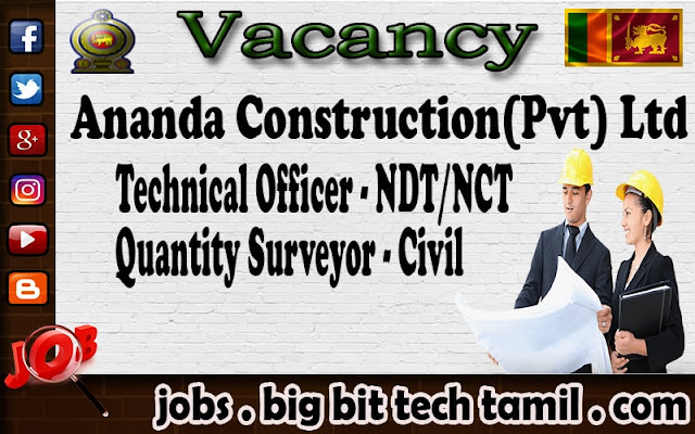 Vacancy in Ananda Construction(Pvt) Ltd