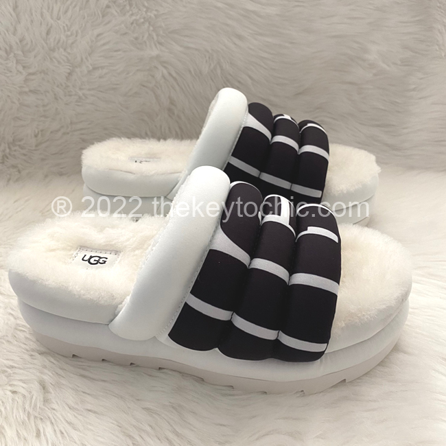 ugg maxi slide logo sandals white