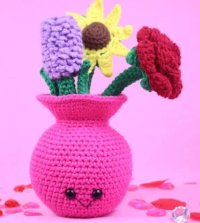PATRON GRATIS JARRON DE FLORES AMIGURUMI 41091
