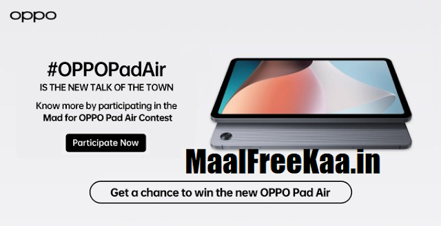OPPO PAD AIR GET FREE BY ANSWER & WIN CONTEST