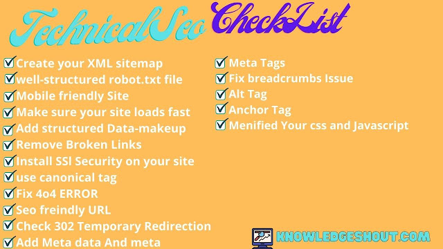 technical seo updated check list