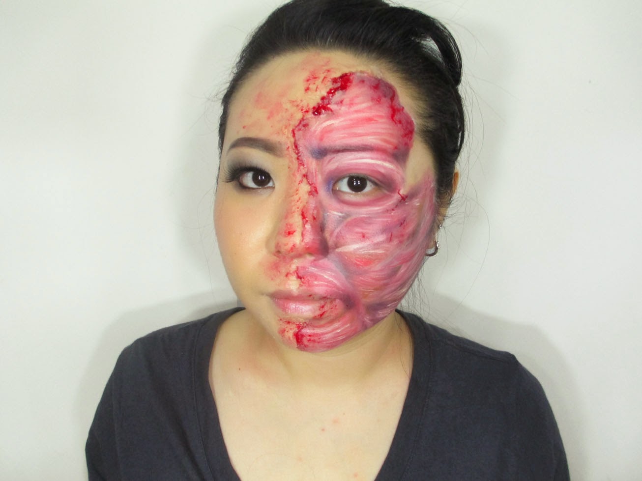 MAKEUP TUTORIAL FX FACE PAINT SKINNED AND MUSCLES Theresia Feegy