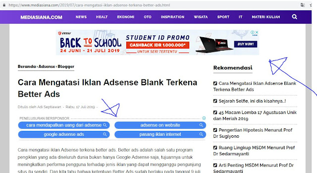 Cara Mengatasi Iklan Adsense Blank Terkena Better Ads