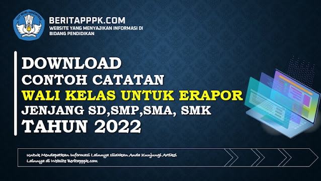 Download Contoh Catatan Wali Kelas Untuk Erapor SD, SMP, SMA & SMK Tahun 2022