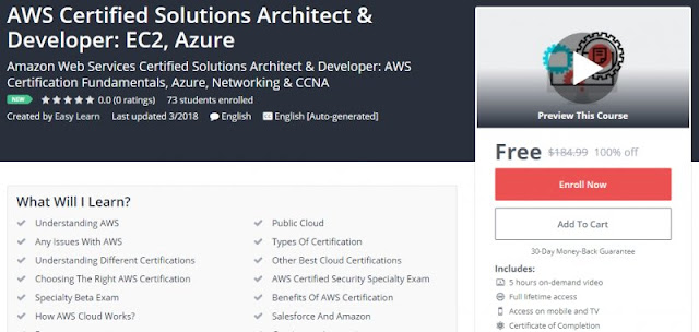 [100% Off] AWS Certified Solutions Architect & Developer: EC2, Azure| Worth 184,99$