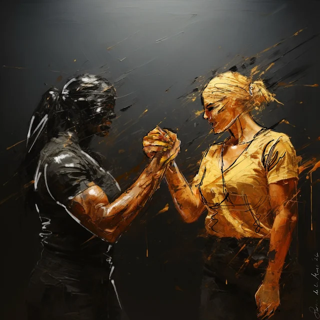 female street fighters arm wrestle women masked muscles body building