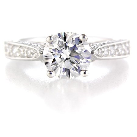 Diamond Platinum Vintage Antique Style Engagement Ring Setting