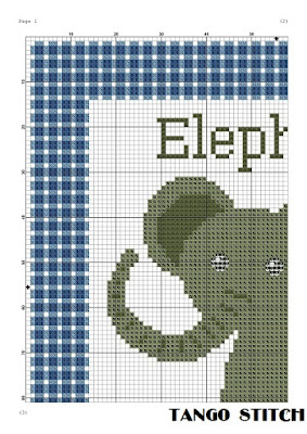 Elephant cross stitch pattern Nursery embroidery design - Tango Stitch