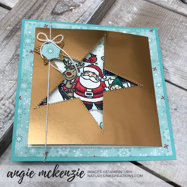 By Angie McKenzie for Ink and Inspiration Blog Hop; Click READ or VISIT to go to my blog for details! Featuring the Christmas Crowd stamp set, Stitched Stars Dies and Mini Curvy Keepsakes Box Dies from the 2019 Holiday Catalog; #christmascrowdstampset #stitchedstarsdies #happyholidays #bloghops #inkandinspirationbloghop #christmascards #coloringwithblendsmarkers #cardtechniques