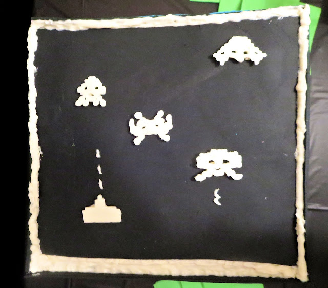 Retro Video Game Cake - Space Invaders Side