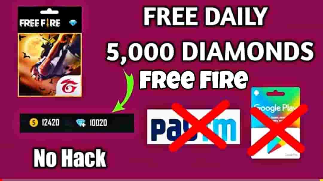 How To Get 5000 Diamonds Daily Without Paytm Without Redeem Code