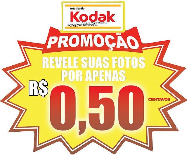 A PROMOÇÃO DE 50 CENTAVOS DA REVELAÇÃO DA FOTO VOLTOU NO STUDIO KODAK  