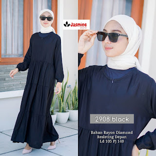 BAJU MUSLIM WANITA MODEL GAMIS BAHAN RAYON DIAMOND TERBARU T2908