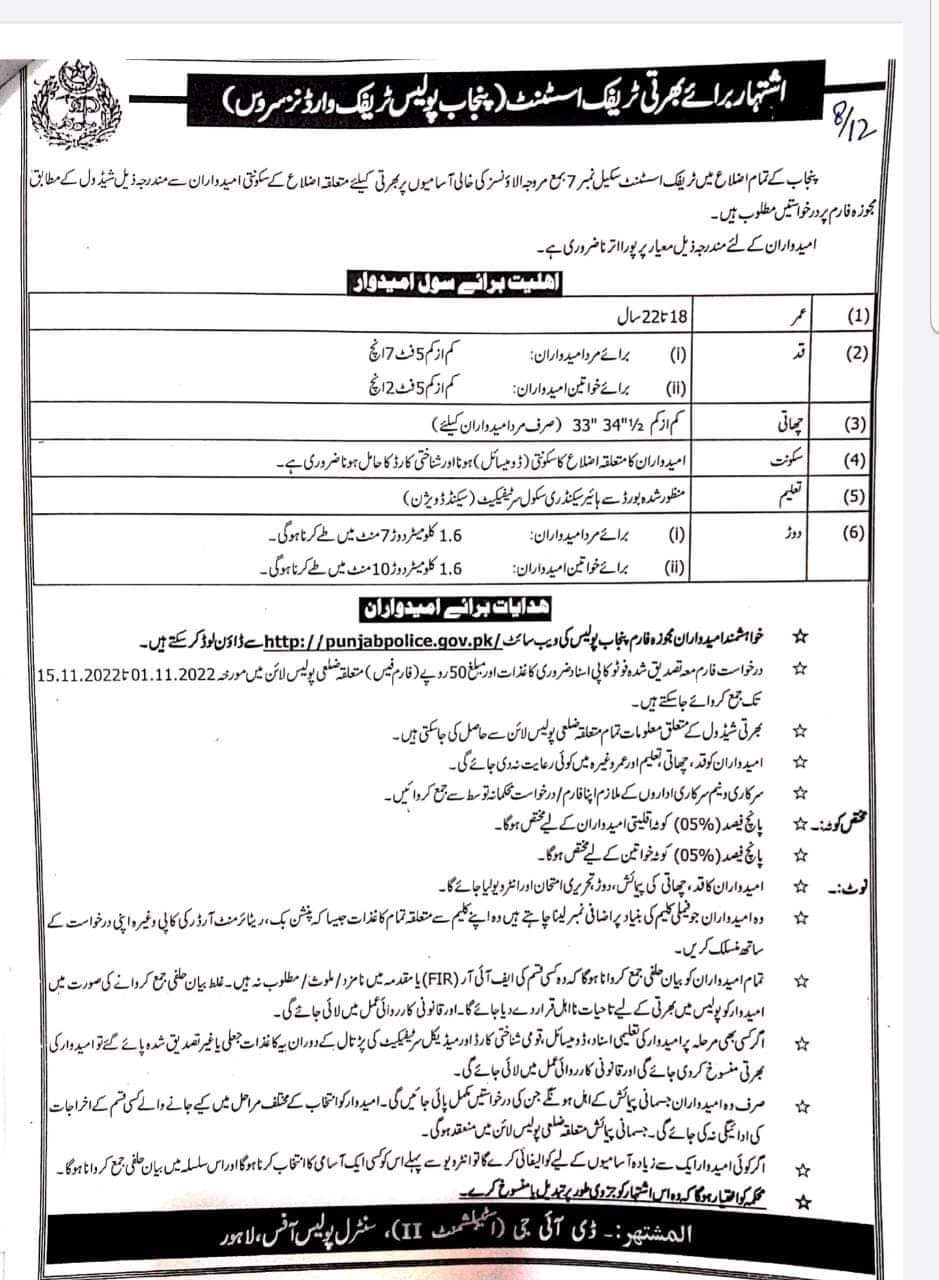 Punjab Police Jobs 2022 – Latest Government Jobs