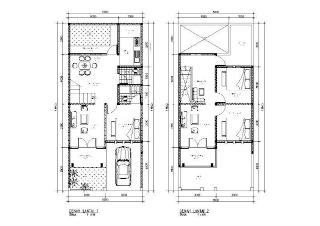 Denah Rumah 2 Lantai Ukuran Kecil [2017]