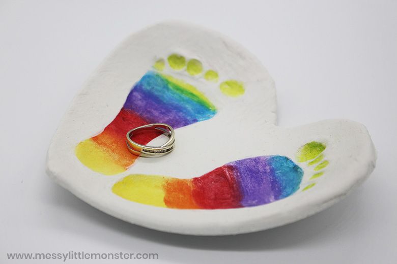 Clay baby footprint art
