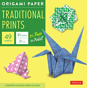 Origami Paper Traditional Prints (Large 8 1/4") /anglais