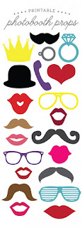 Crown, Wedding Ring, Lips, Mustaches and More: Free Printable Photo Booth for Weddings.