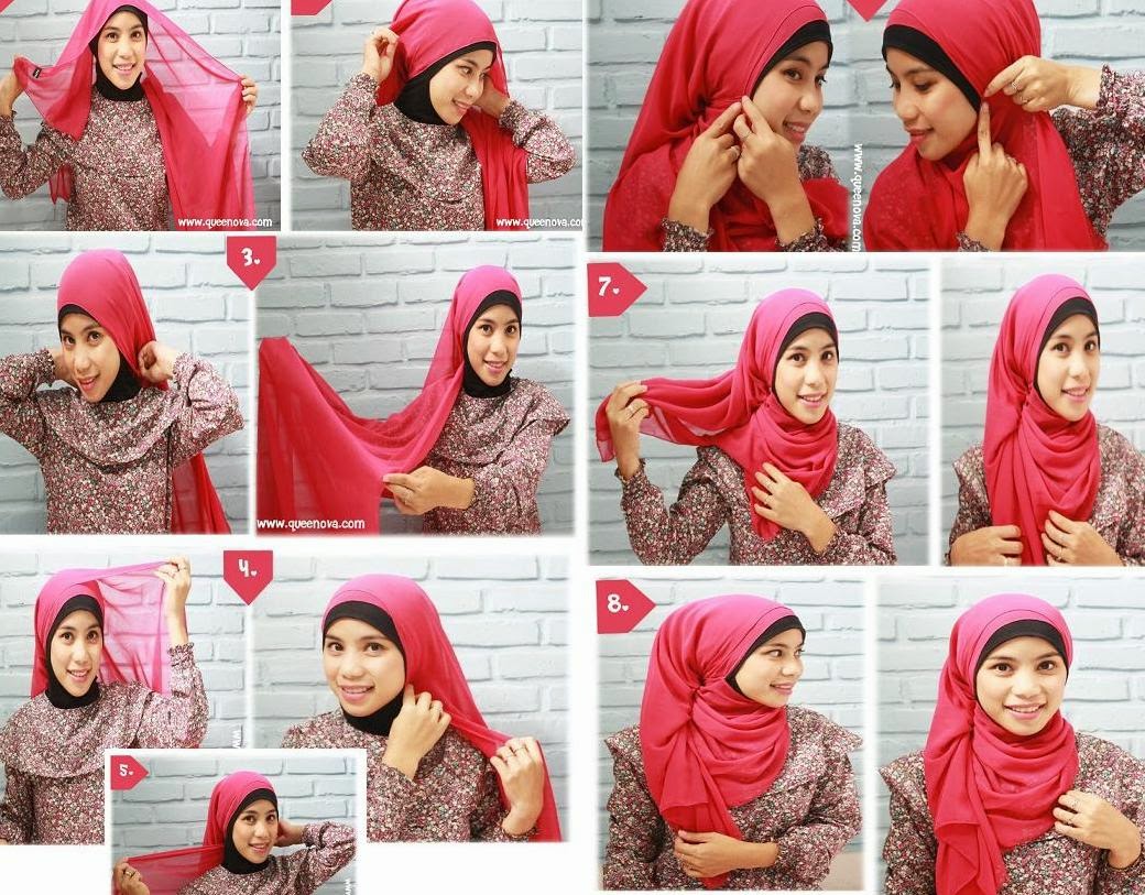 Cara Memakai Jilbab Segi Empat Simple dan Anggun