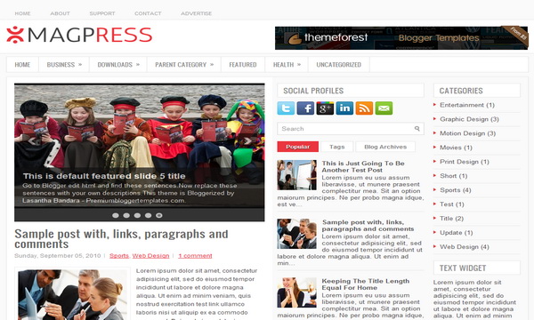 MagPress 3 Column Blogger Template