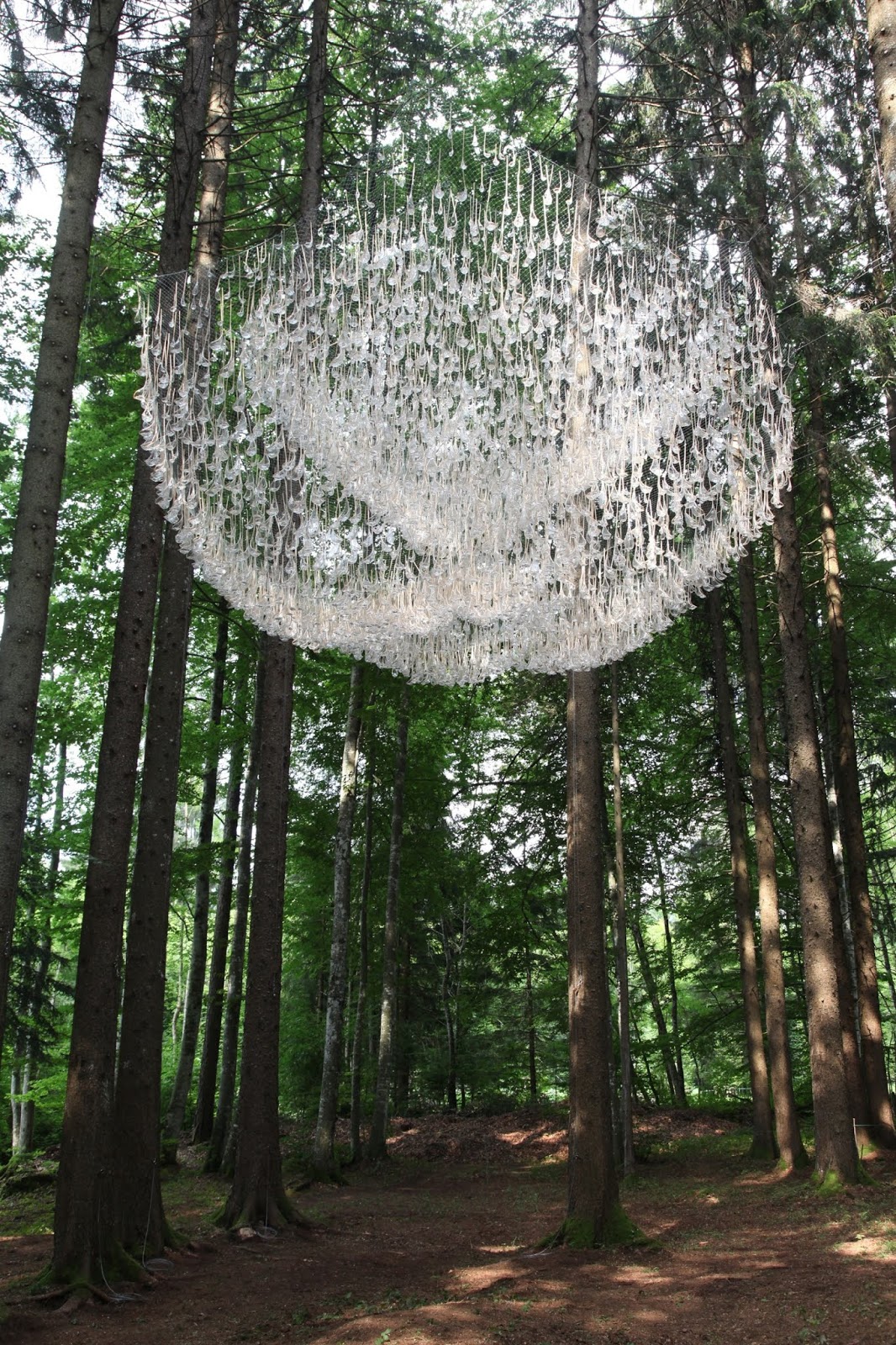 Stunning Rainwater Collecting Installation Looks Like An Outdoor Chandelier