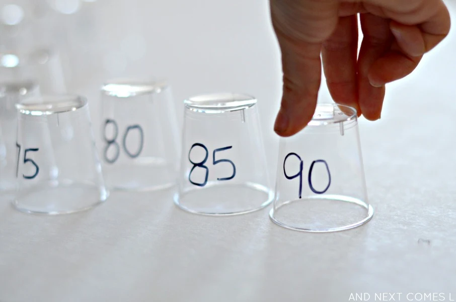 Elementary math for kids: skip counting with DIY math cups from And Next Comes L