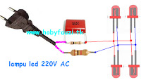 cara membuat lampu led 220v