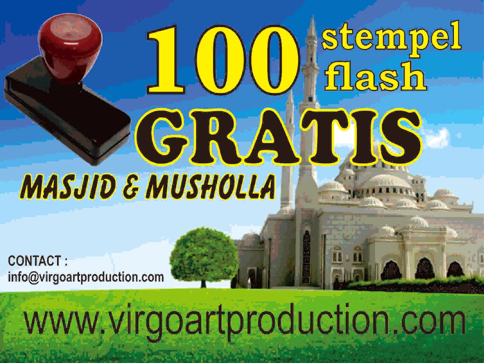 100 STEMPEL  FLASH GRATIS UNTUK MASJID  DAN MUSHOLLA