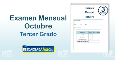 Examen Mensual Octubre Tercer Grado