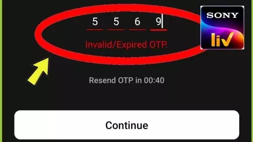 Invalid/Expired OTP Problem Solved in SonyLIV App