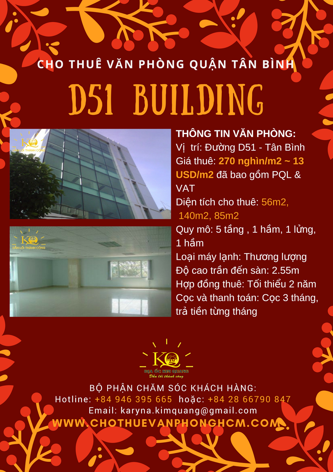 Cho thuê văn phòng quận Tân Bình D51 building