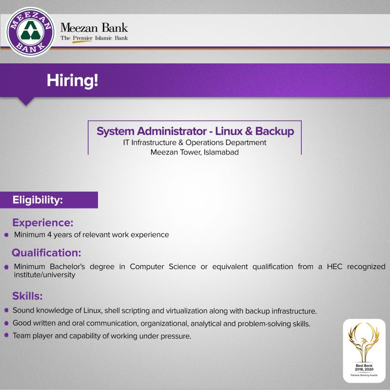 Meezan Bank Limited Jobs August 2022