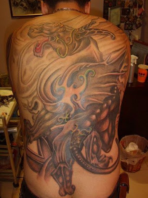 new designs the upper back and full back tattoos for men