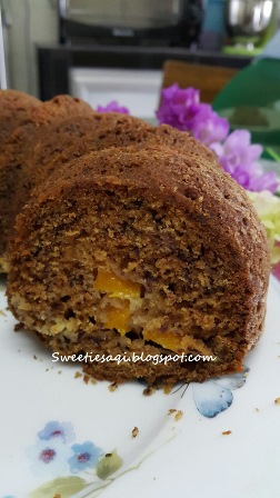 SweetieSaQi: Banana Cake with Peach.resepi abang Danish 