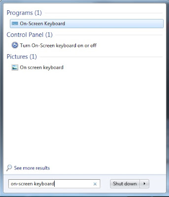 Atau langsung ketik on screen keyboard