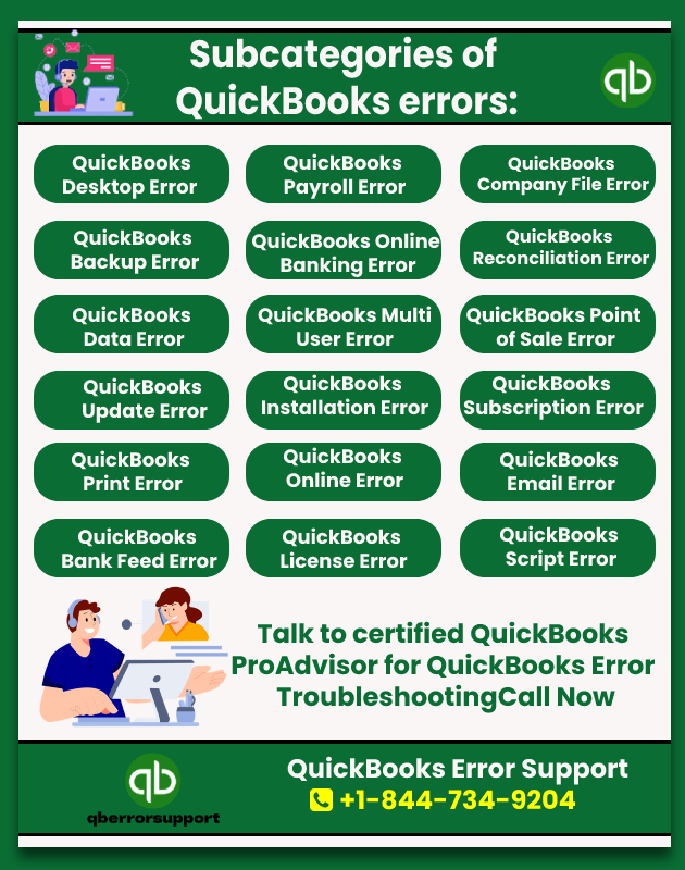 QuickBooks subcategoriesError
