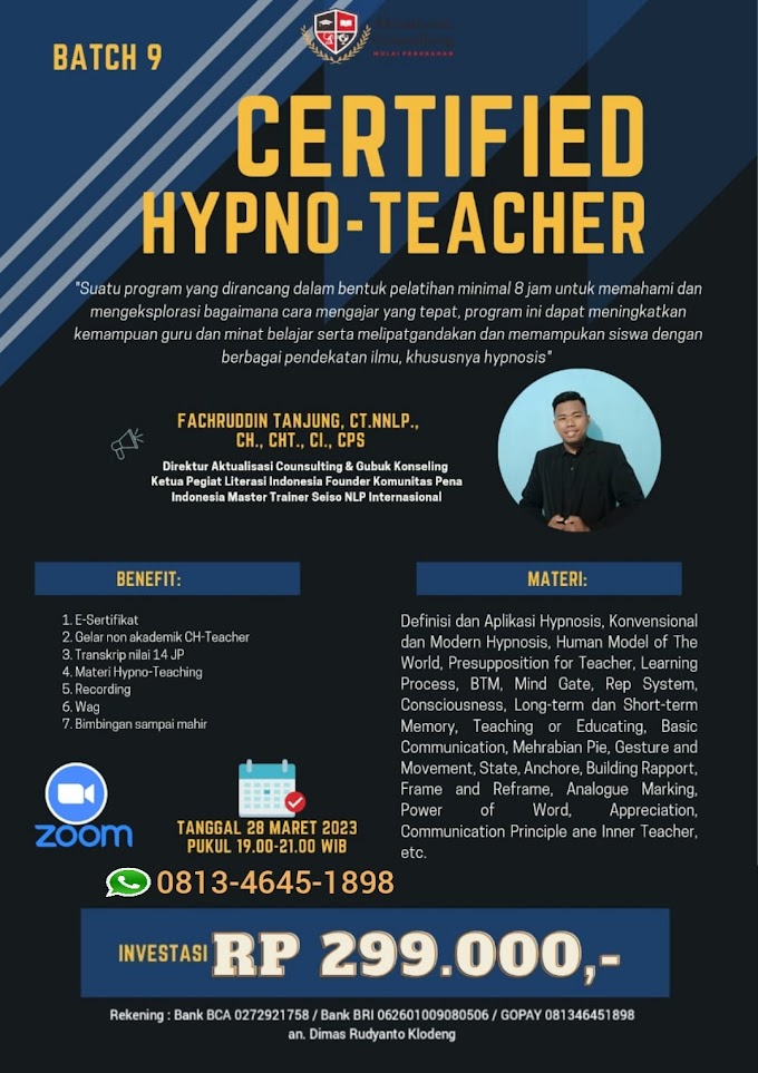 WA.0813-4645-1898 | Certified Hypnosis-Teacher (CH-Teacher) 28 Maret 2023