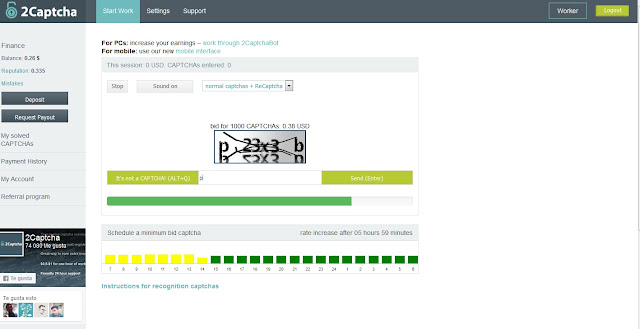 ganar dinero llenando captchas