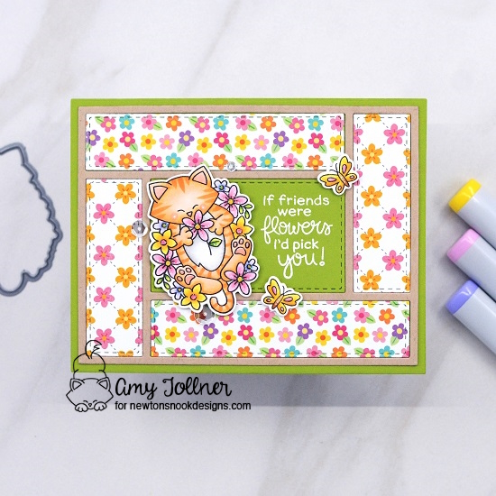 Newton's Flower Garden Stamp and Die Set, Springtime Paper Pad, A2 Card Layout Die Set by Newton's Nook Designs #newtonsnookdesigns #newtonsnook #nnd #handmade