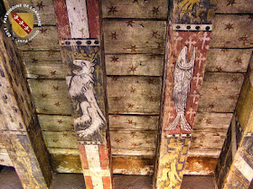 METZ (57) - Musée de la Cour d'Or : Plafond armorié du Républicain Lorrain (XIVe siècle)